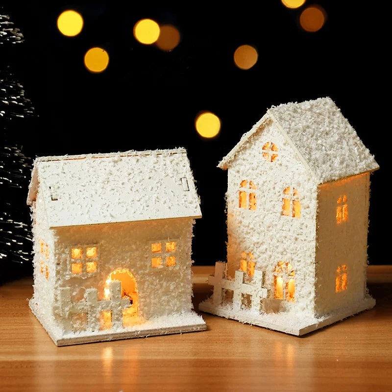 LED Wooden Christmas Cabin Ornament