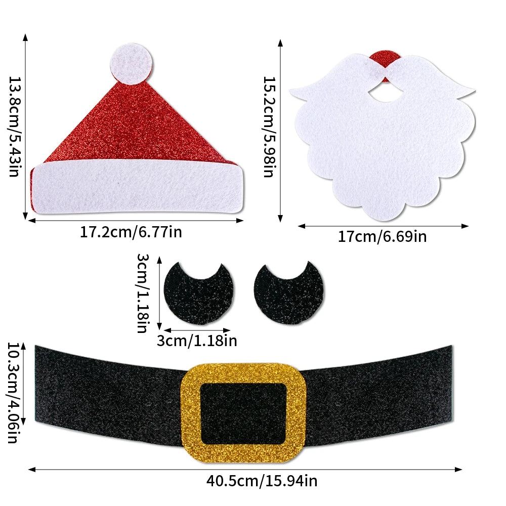 Christmas Felt Door & Window Stickers - Santa, Snowman, Elk