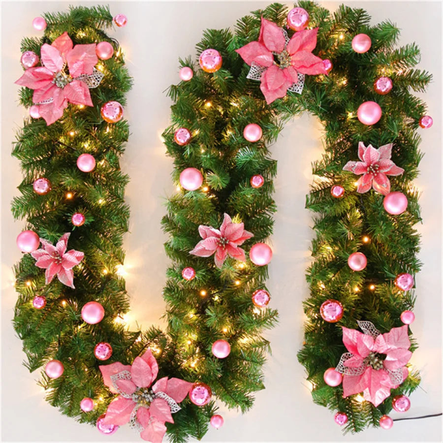 2.7M Multi-Color Christmas Garland with Lights