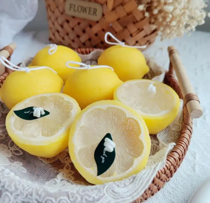 Lemon-Scented Half Lemon Candle