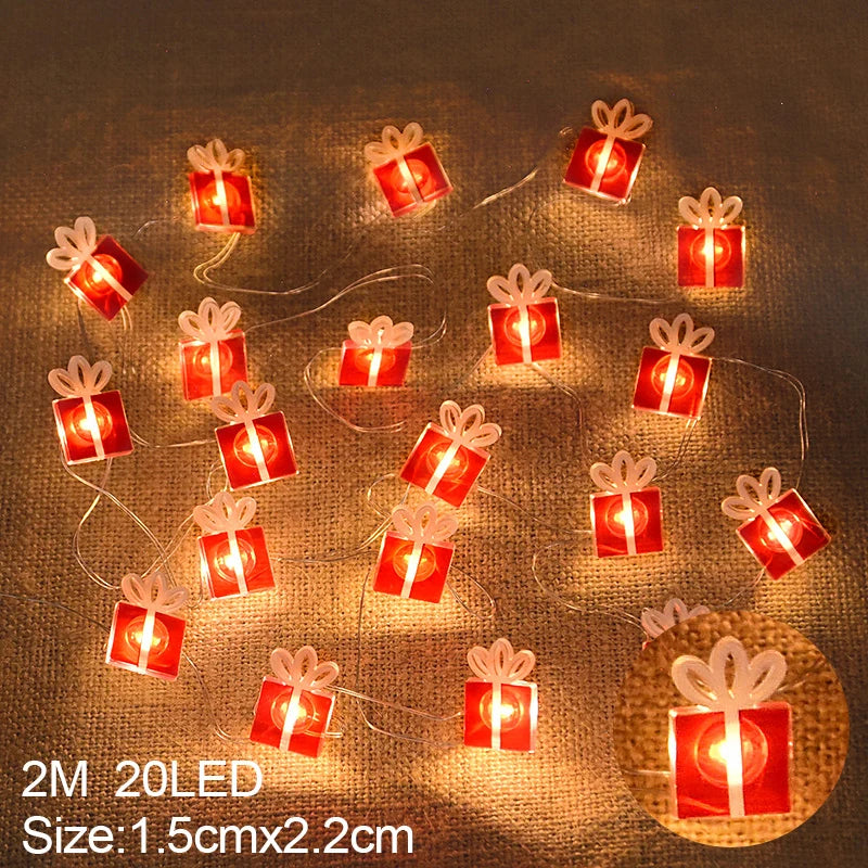2M 20LED Santa Claus & Snowflake Light String