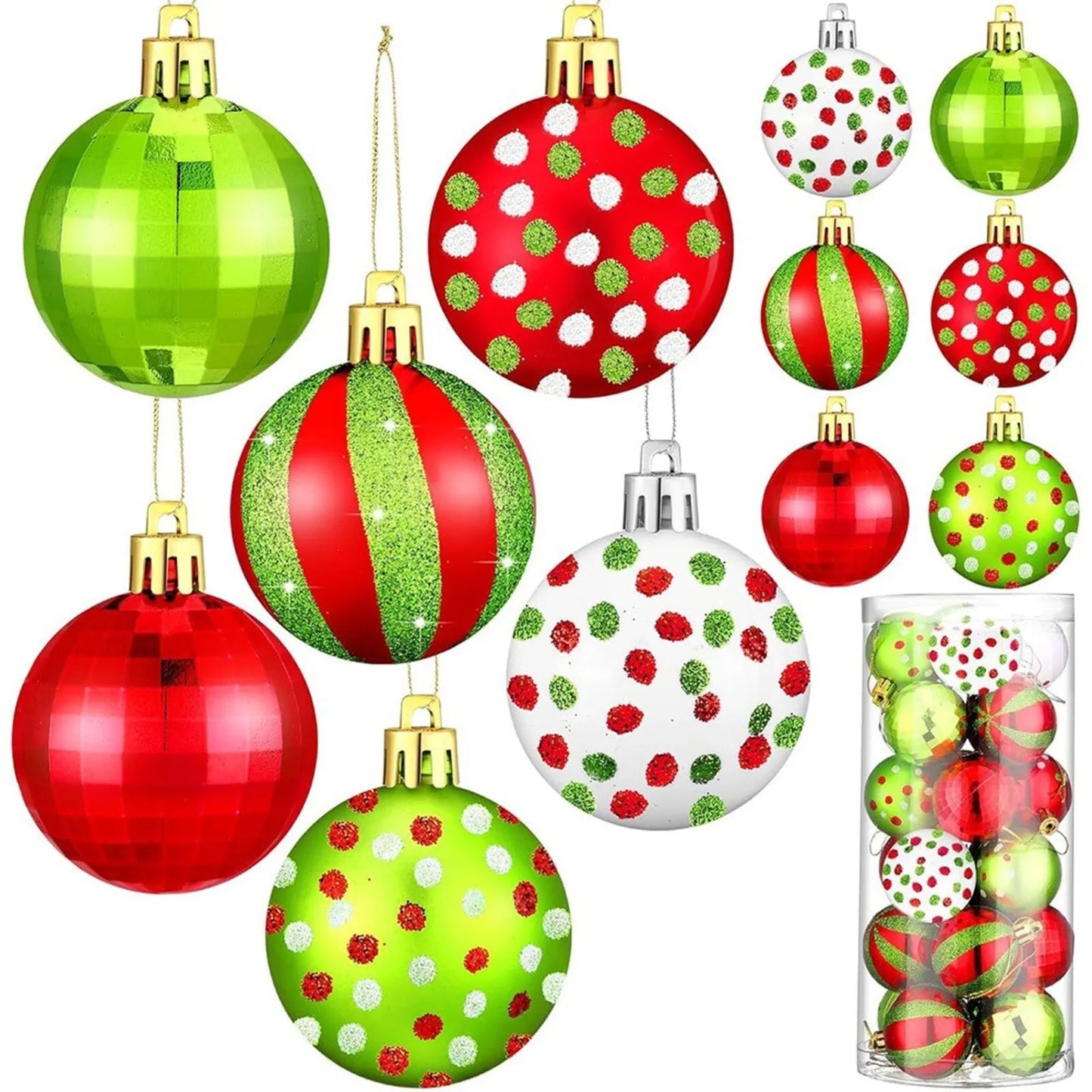 12-Piece Glittering Christmas Ball Ornament Set