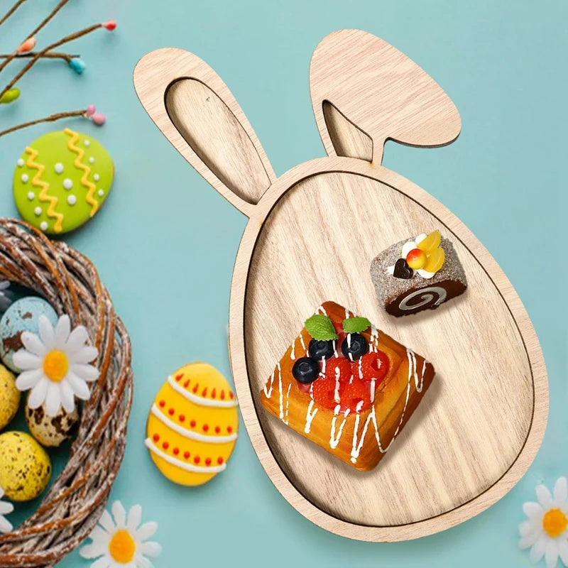 Easter Bunny Wooden Serving Tray