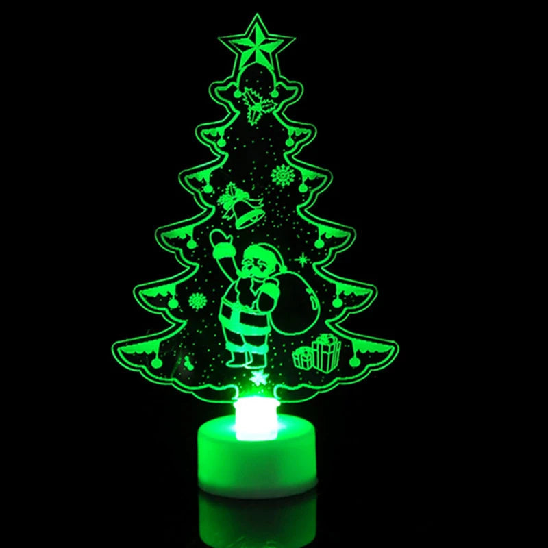 LED Mini Snowman Night Lights - Colorful Flashing Ornament