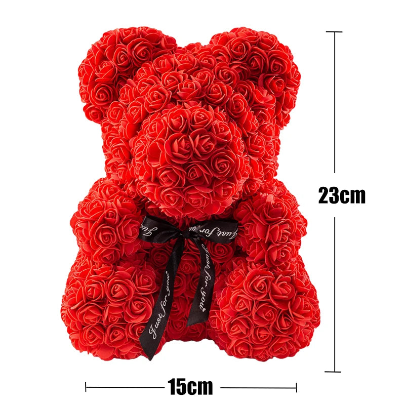 Valentine’s Day Rose Bear with Lights & Gift Box