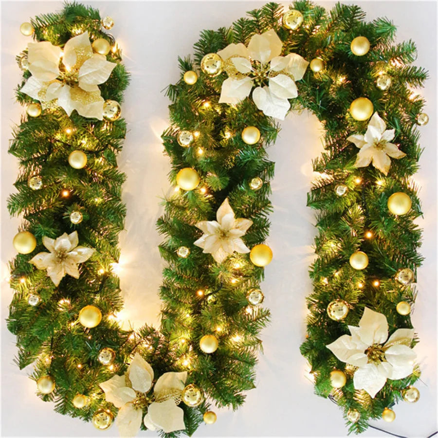 2.7M Multi-Color Christmas Garland with Lights