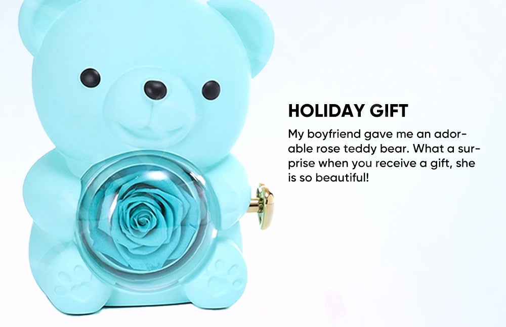 Eternal Rose & Rotating Teddy Bear Gift Box