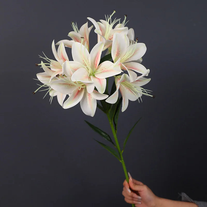 Artificial Lily Bouquet - 10 Heads Silk Flowers