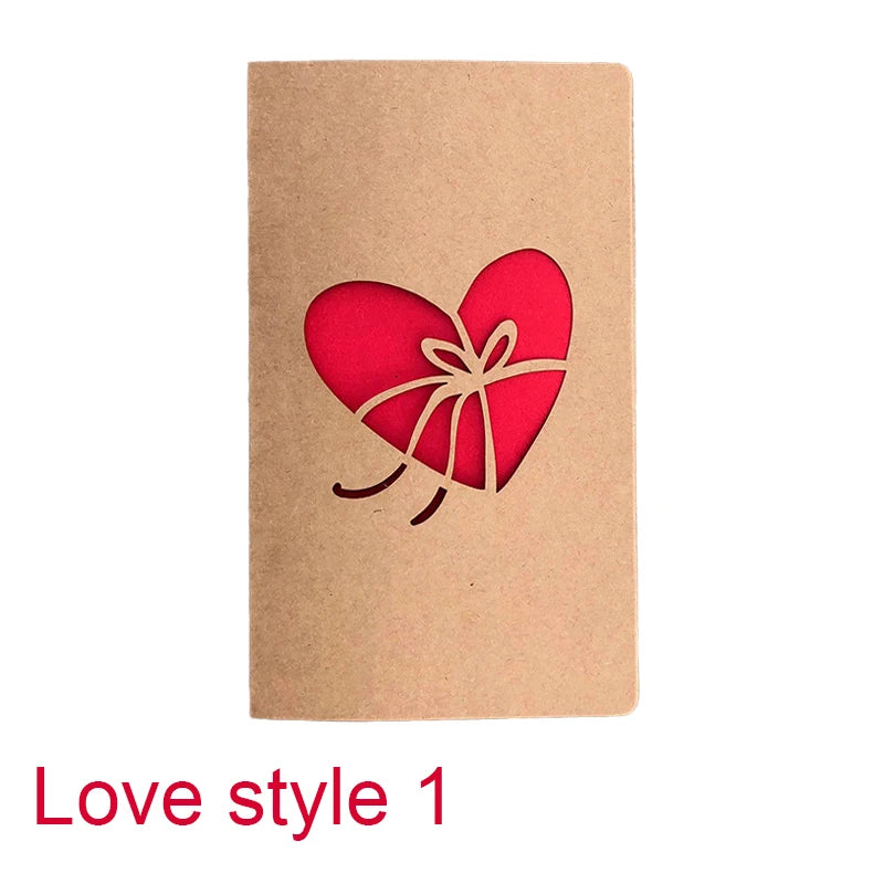 Cutout Love Heart & Rose Greeting Card