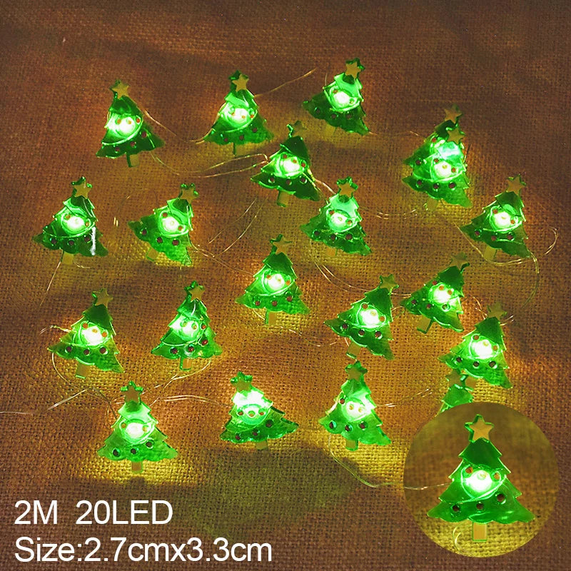 2M 20LED Santa Claus & Snowflake Light String