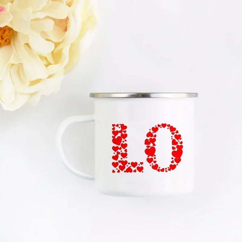 Husband and Wife Enamel Mug Mr and Mrs Mugs Cute Valentine's Day Gift His and Hers Lovers Camp Cup Gift for Couples