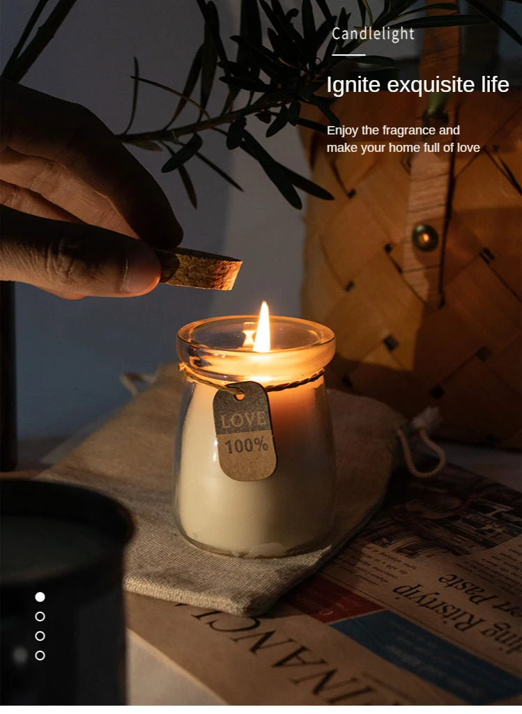 Scented Glass Jar Candle with Cork Lid