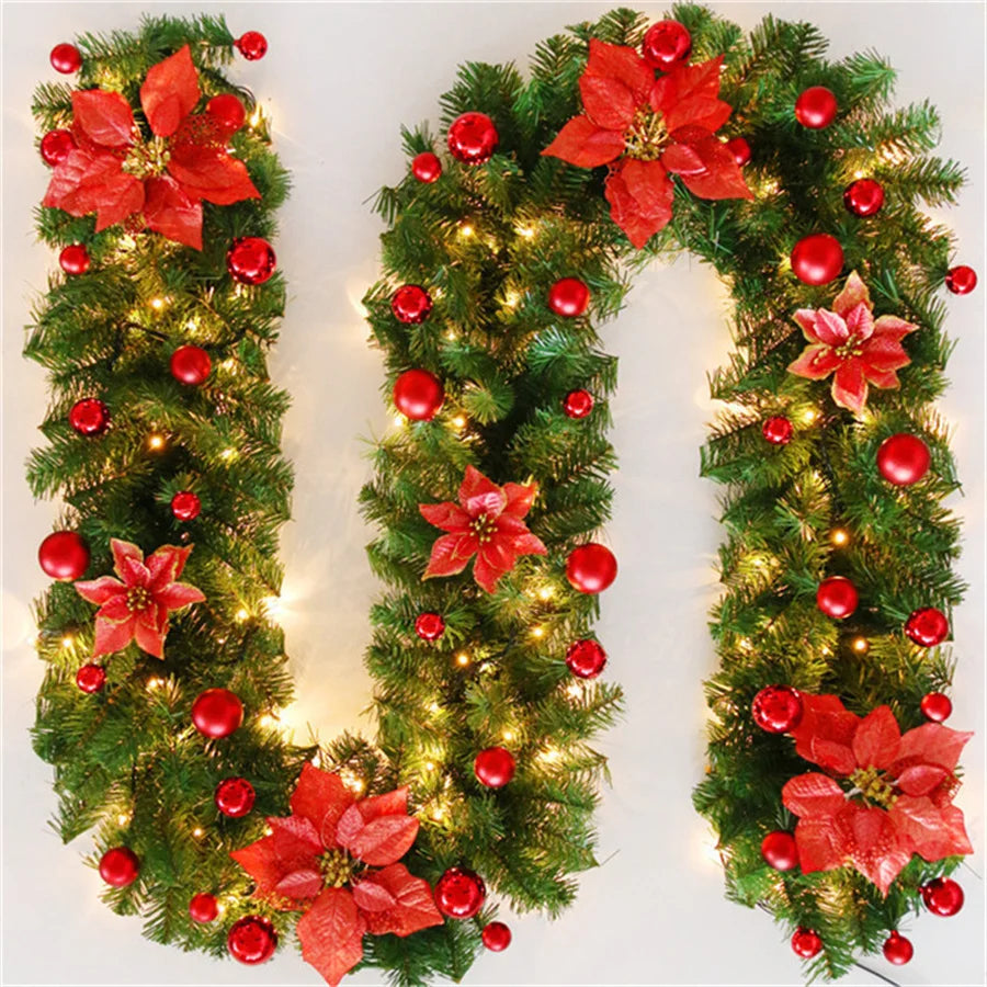 2.7M Multi-Color Christmas Garland with Lights