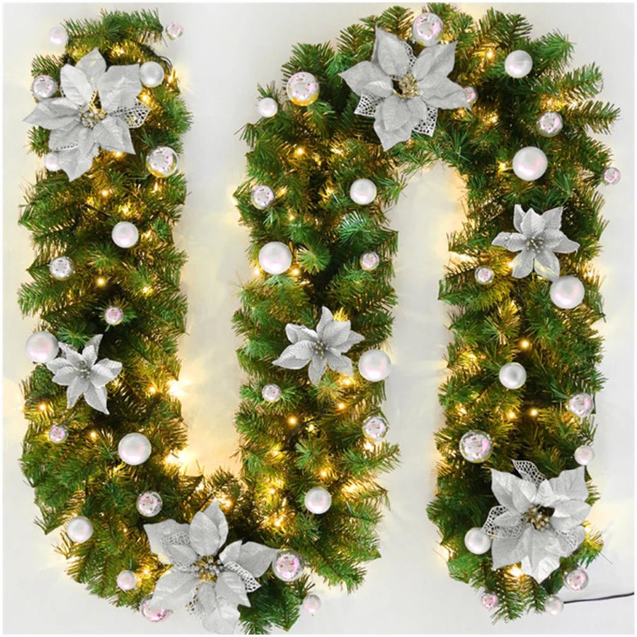 2.7M Multi-Color Christmas Garland with Lights