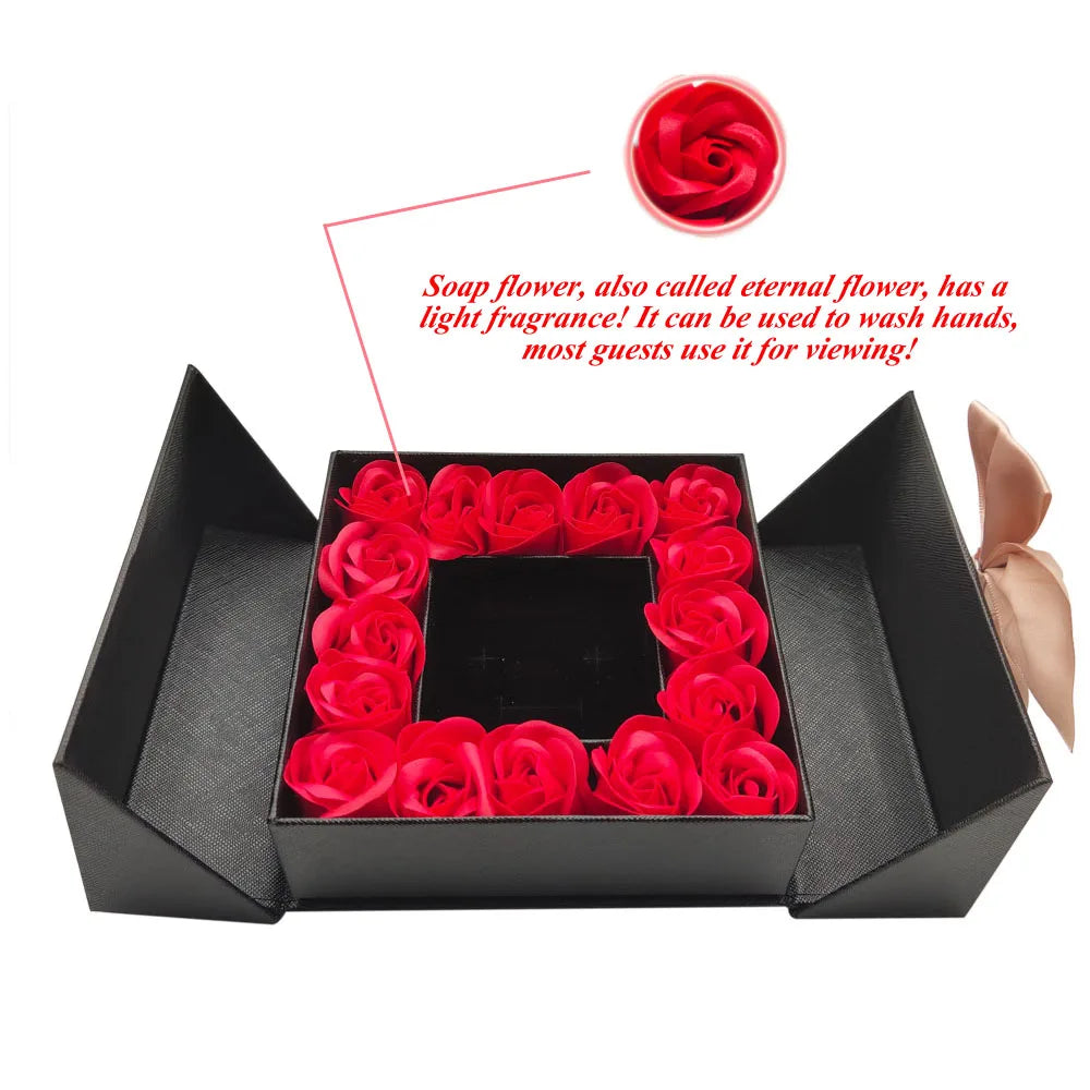 Eternal Rose Gift Box with 100 Languages “I Love You” Necklace