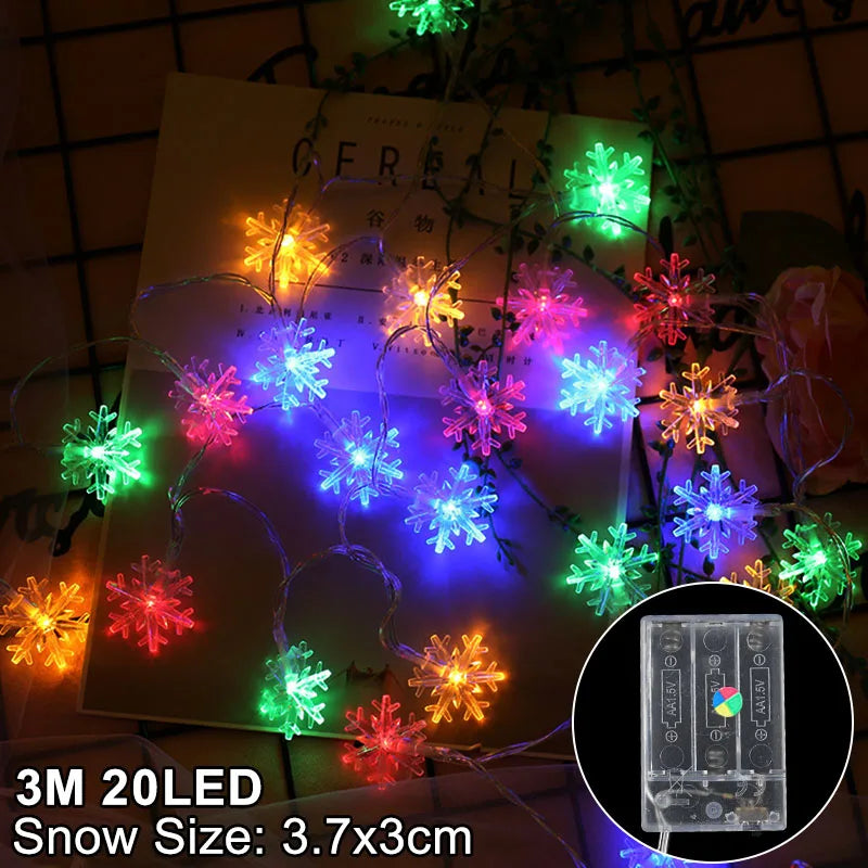 Snowflake LED Hanging Garland Lights