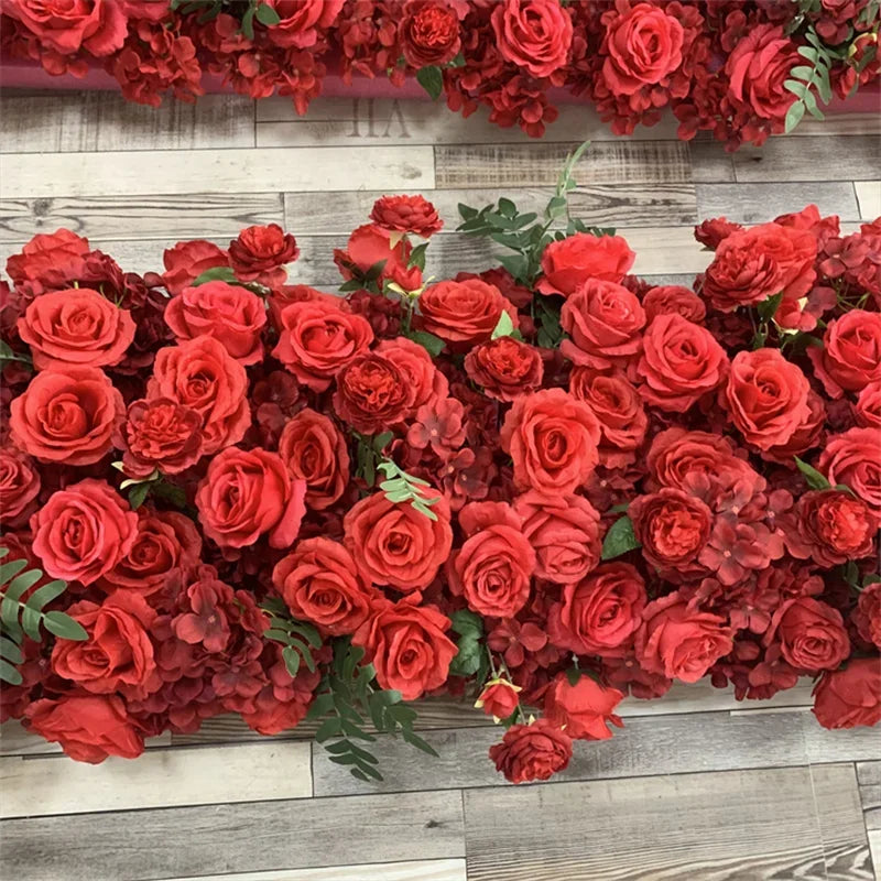 Luxury Red Rose Artificial Flower Row