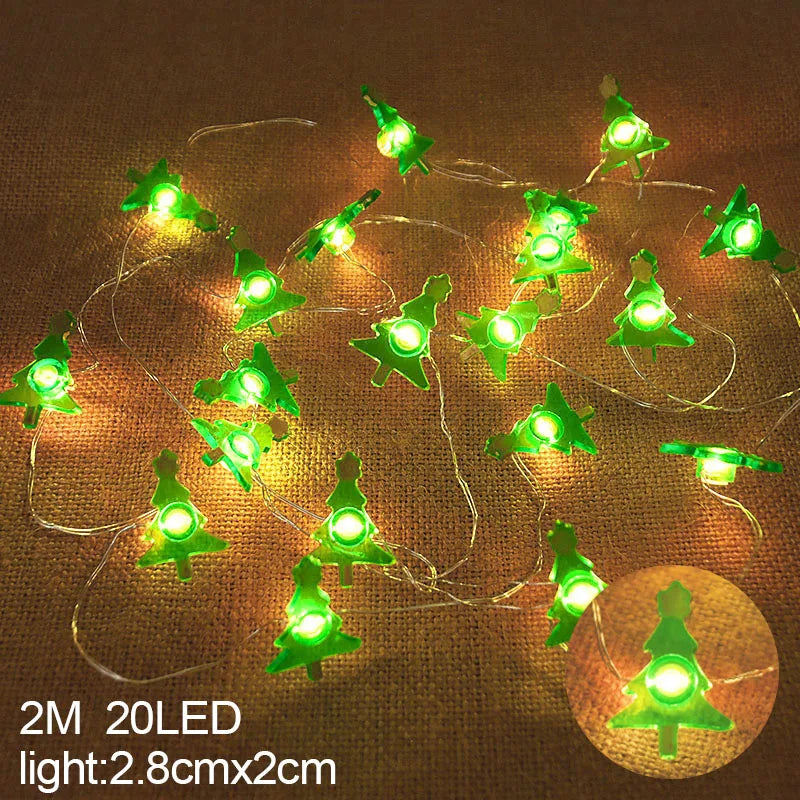 2M 20LED Santa Claus & Snowflake Light String
