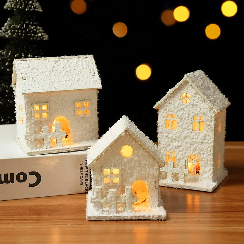 LED Wooden Christmas Cabin Ornament