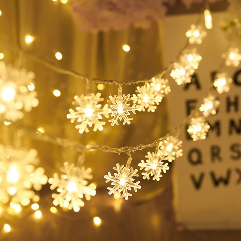 Snowflake LED Hanging Garland Lights