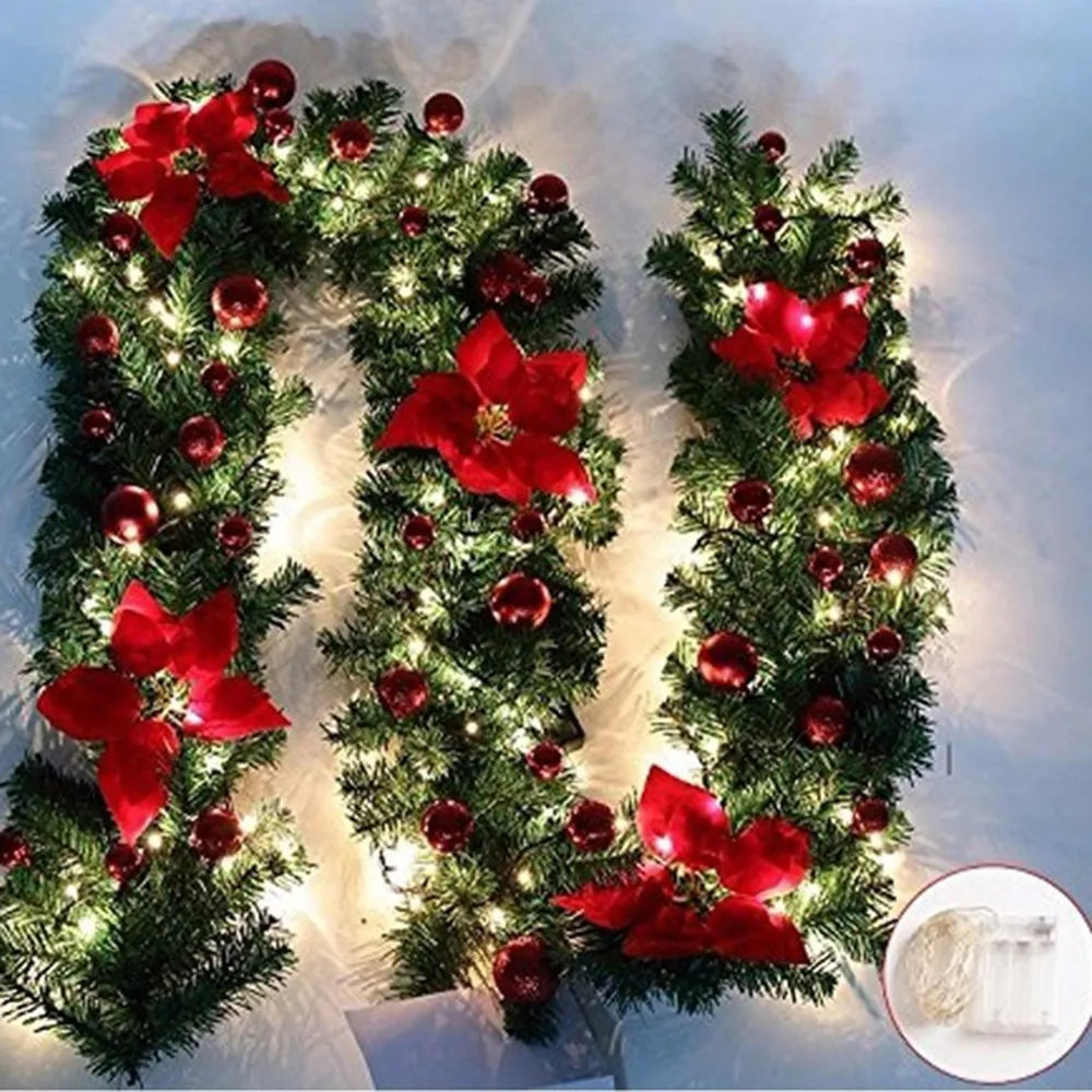 2.7M Multi-Color Christmas Garland with Lights