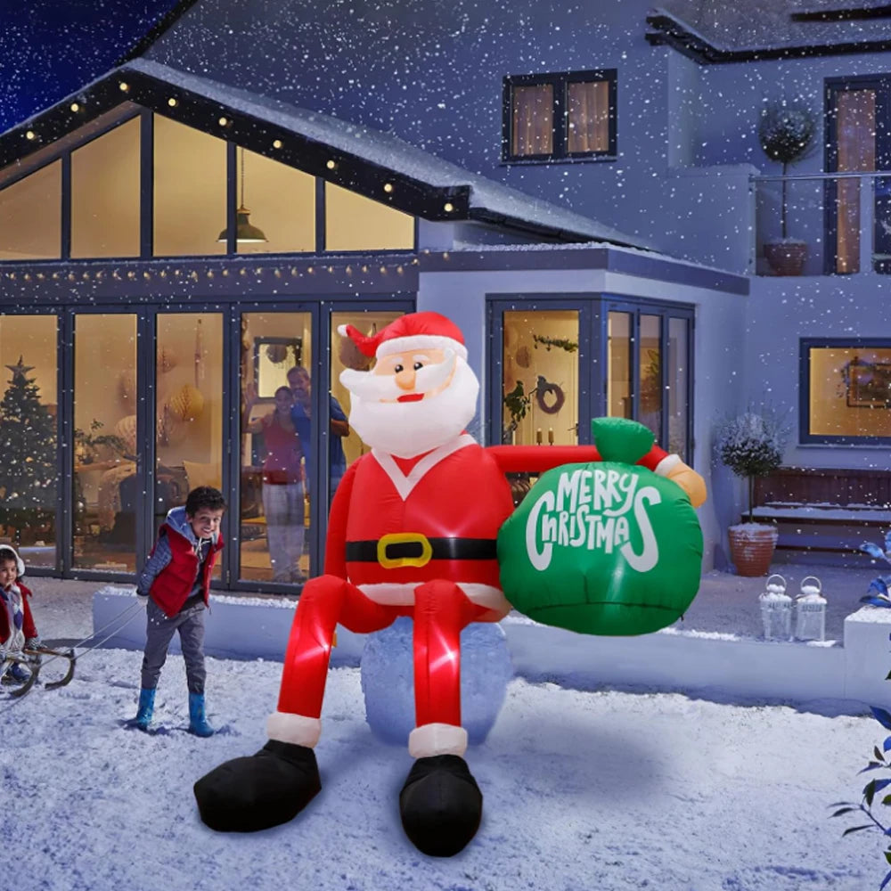 8FT Christmas Inflatable Climbing Santa with LED Lights