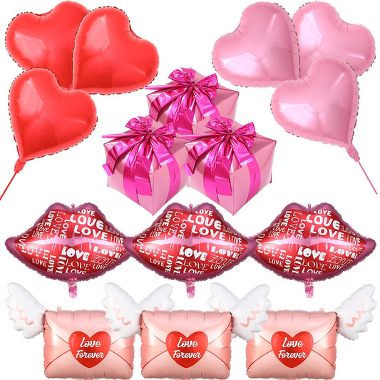 Valentine’s Day Heart & Lip Foil Balloons