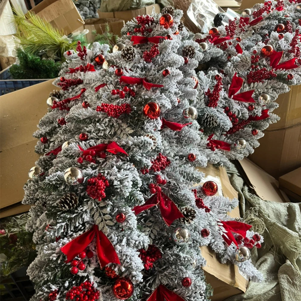 Christmas Wreath Rattan Set with Red Bow