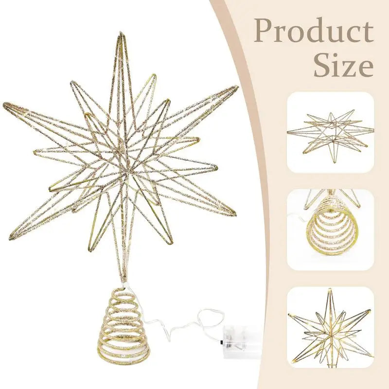 12.6 Inch LED Glitter Christmas Tree Topper Star