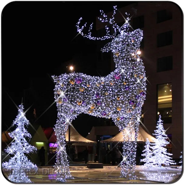 Giant 3D LED Reindeer Standing Light - Outdoor Christmas Decoration