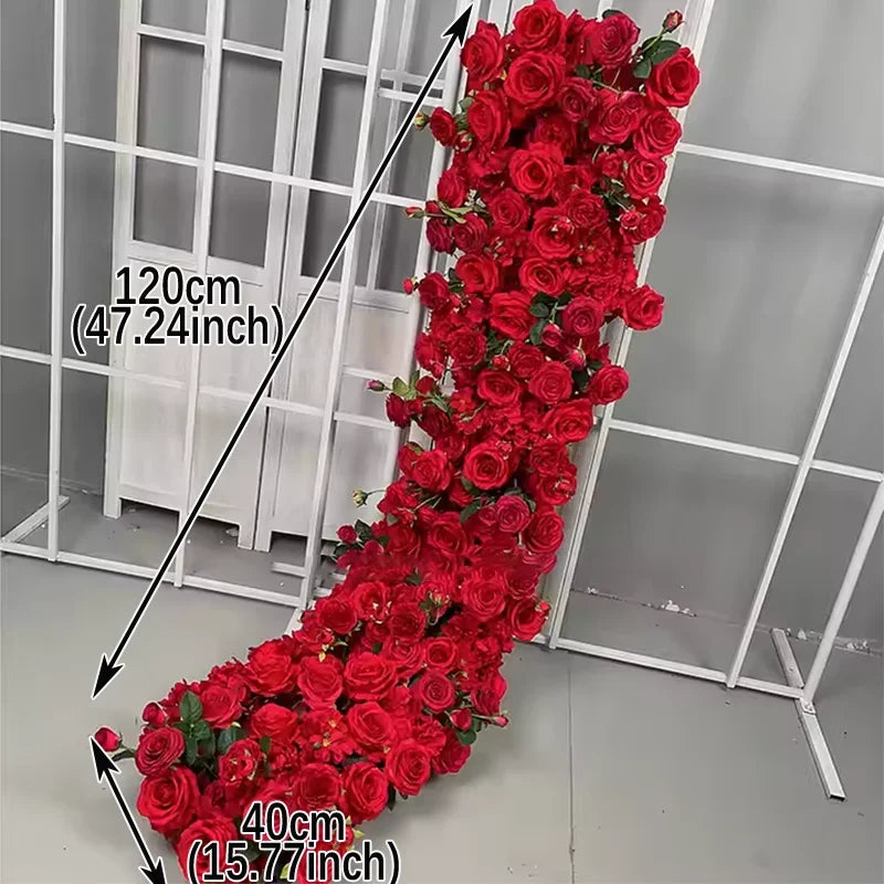 Luxury Red Rose Artificial Flower Row